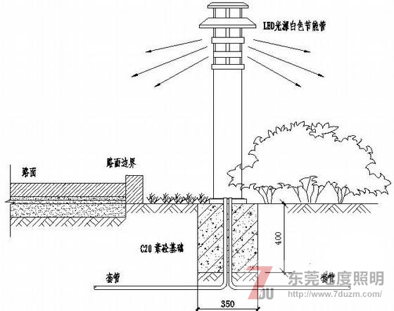 东莞花季传媒APP下载安装照明草坪灯安装示意图