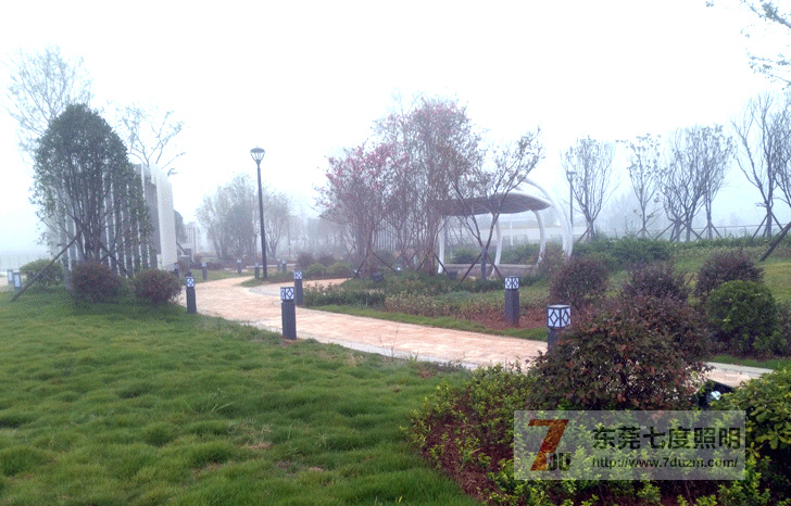 东莞花季传媒APP下载安装照明草坪灯安装白天效果实景图片