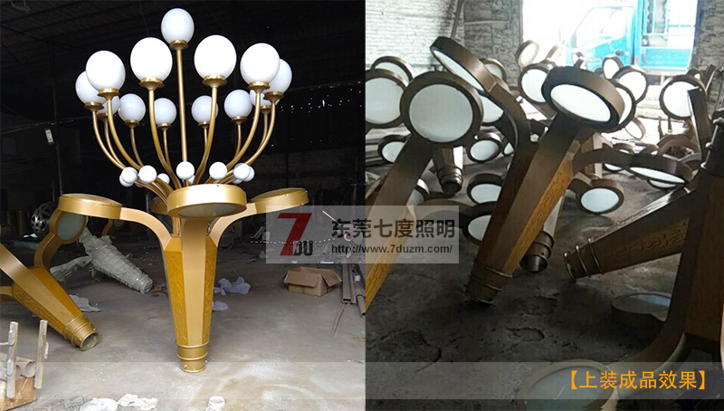 东莞花季传媒APP下载安装照明15火4头新型广场中华灯生产实物图片展示