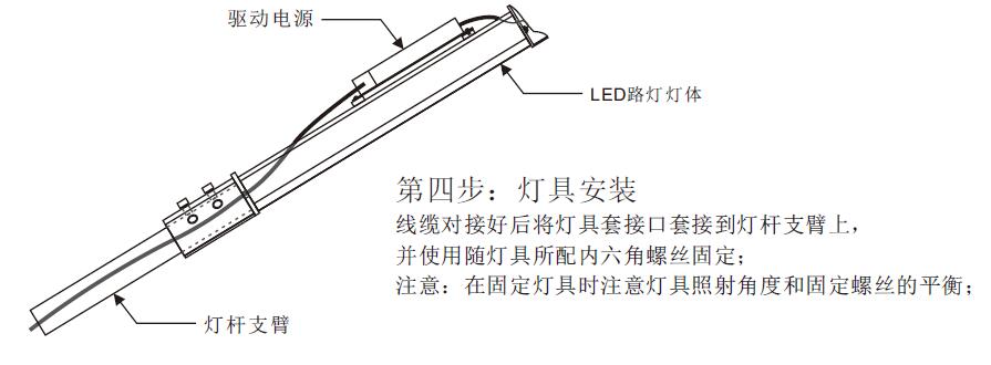 东莞花季传媒APP下载安装照明84W平板LED路灯头安装第三步链接电源线和安装到花季传媒下载免费安装网站大全支臂上