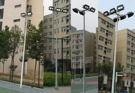 东莞花季传媒APP下载安装照明户外篮球场照明灯具LED投光灯+立杆实景图片