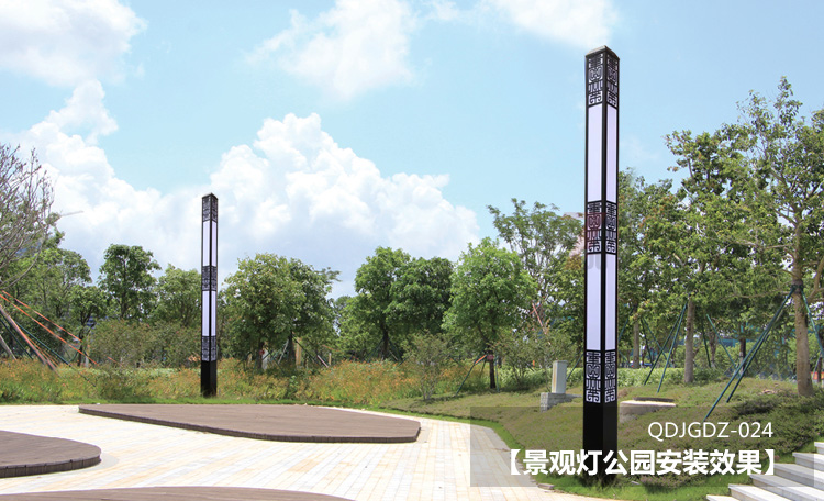 (QDJGDZ-024)方形新中式广场花季视频黄公园安装效果图